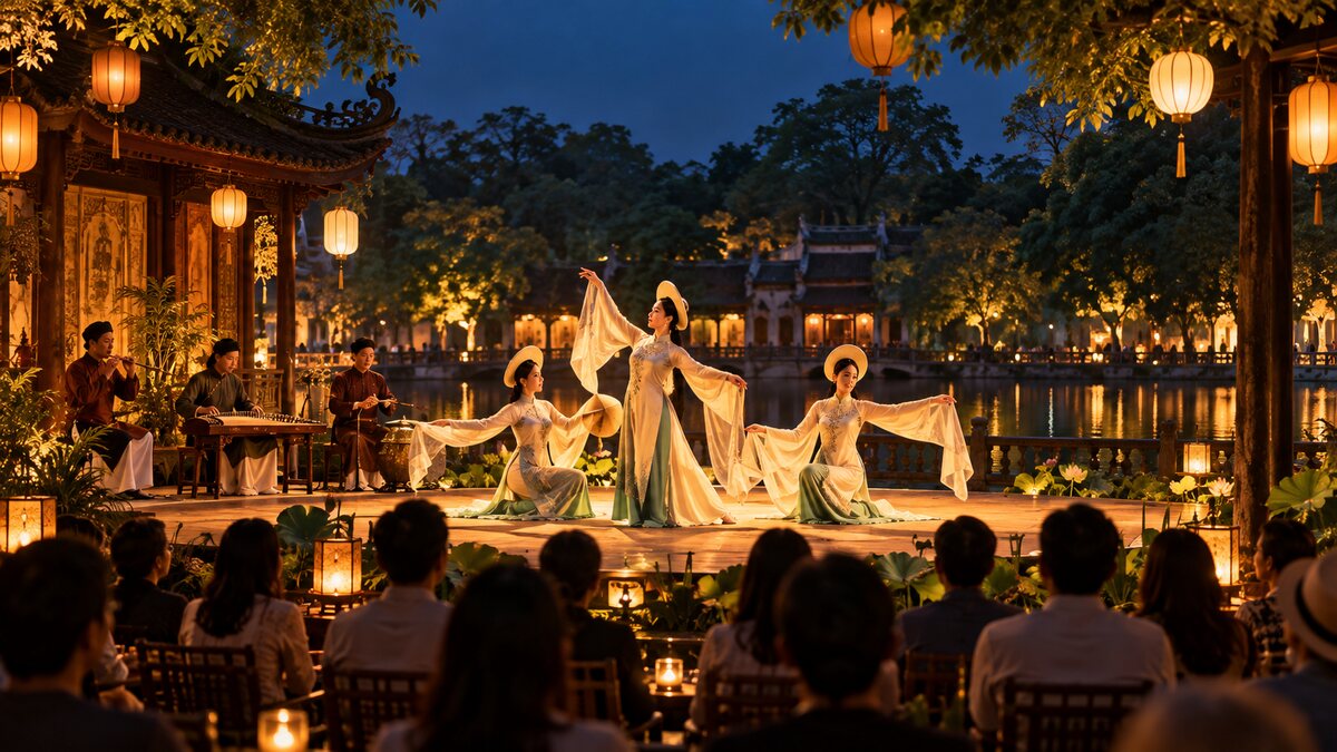 Show thực cảnh Hà Nội với không gian biểu diễn văn hóa buổi tối