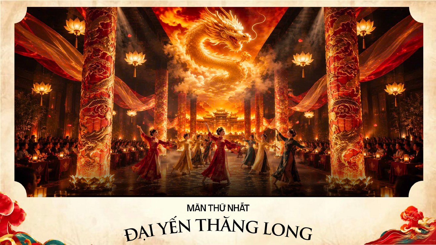 Màn thứ nhất Đại Yến Thăng Long với không gian cung đình